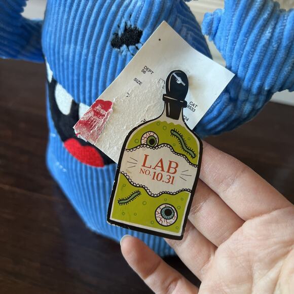 Lab No. 10.31 Blue Halloween Sitting Weighted Monster Plush Decoration NEW! - Picture 2 of 7